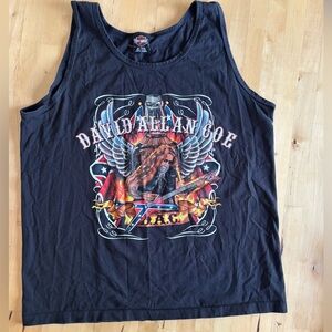 RARE Vintage Harley Davidson David Allan Coe Black Tank Top XL